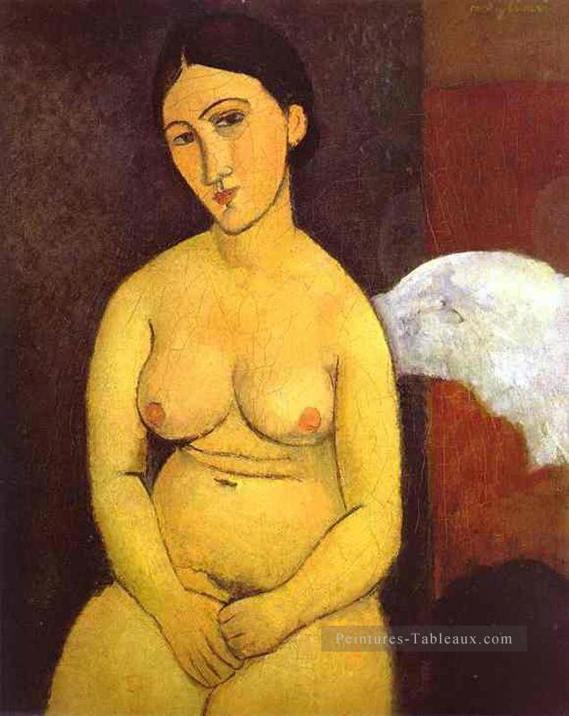 assis nu 1917 Amedeo Modigliani Peintures à l'huile